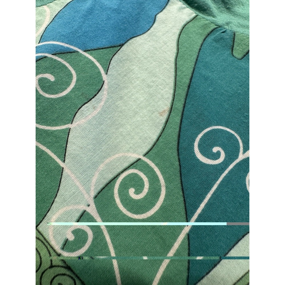 VTG Y2K Halter Dress Green Blue Butterfly Kaleidoscope Festival Bohemian Funky - Picture 10 of 10